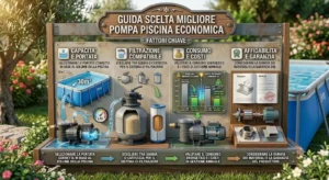 Illustrazione dei fattori chiave da valutare per scegliere la migliore pompa piscina economica