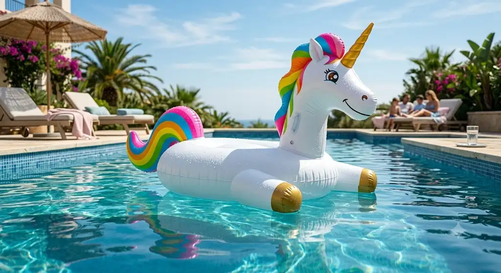 Grande bouée gonflable piscine en forme de licorne multicolore pour adultes et enfants
