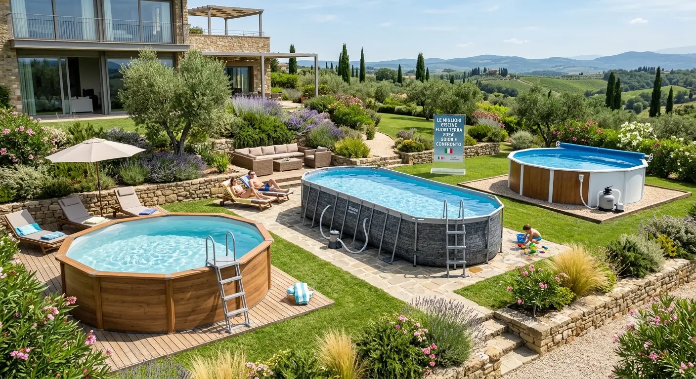 Panoramica e confronto tra le migliori piscine fuori terra del 2026 allestite in un giardino moderno