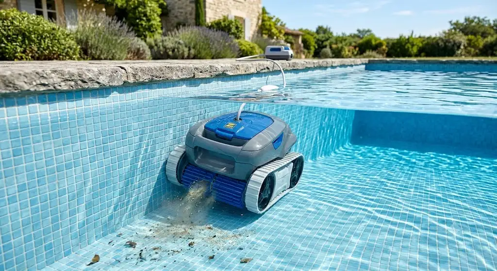 Robot piscine Zodiac nettoie efficacement le fond et les parois d'une piscine enterrée
